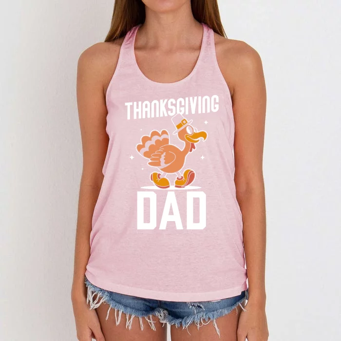 Thanksgiving Dad Lover Cute Family Turkeys Thanksgiving Gift Women's Knotted Racerback Tank