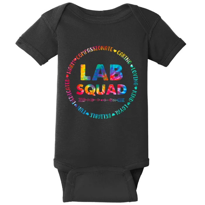 Tie Dye Lab Squad Lab Team Lab Lover Lab Tech Lab Worker Baby Bodysuit