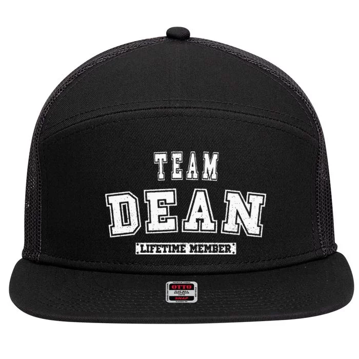 Team Dean Lifetime Member Family Last Name 7 Panel Mesh Trucker Snapback Hat