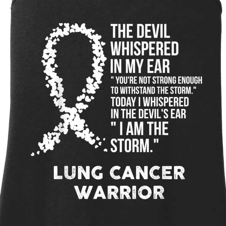 The Devil Lung Cancer Awareness Support Ribbon Ladies Essential Tank