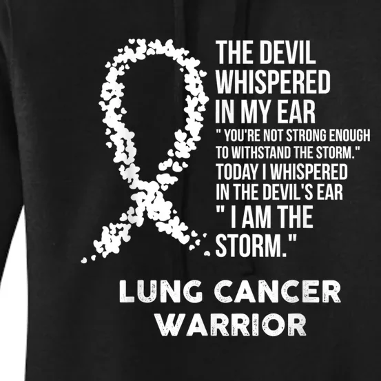 The Devil Lung Cancer Awareness Support Ribbon Women's Pullover Hoodie