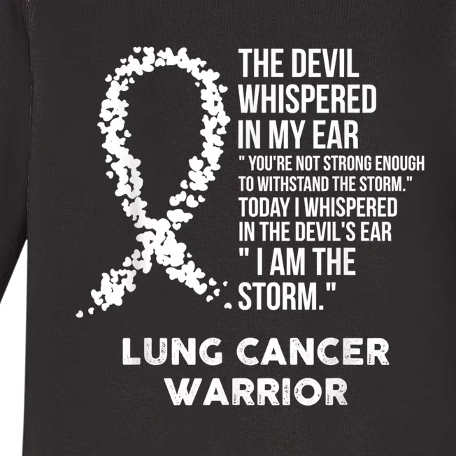 The Devil Lung Cancer Awareness Support Ribbon Baby Long Sleeve Bodysuit