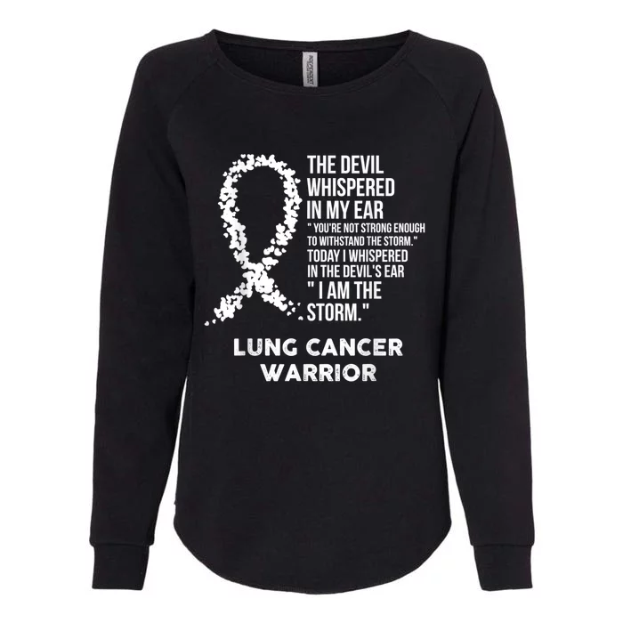 The Devil Lung Cancer Awareness Support Ribbon Womens California Wash Sweatshirt