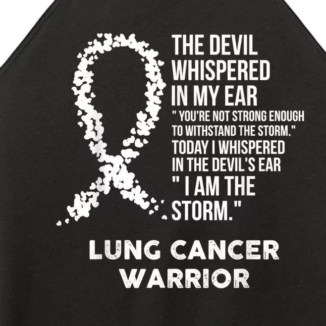 The Devil Lung Cancer Awareness Support Ribbon Women’s Perfect Tri Rocker Tank