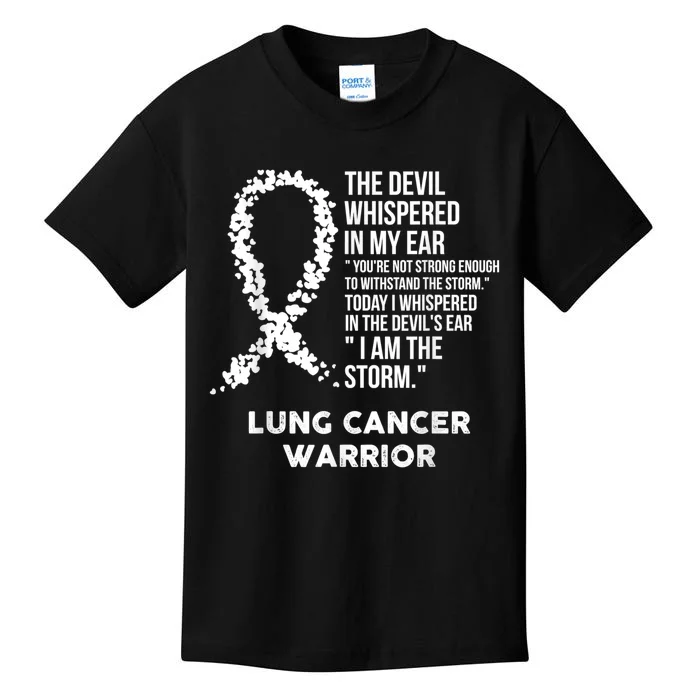 The Devil Lung Cancer Awareness Support Ribbon Kids T-Shirt