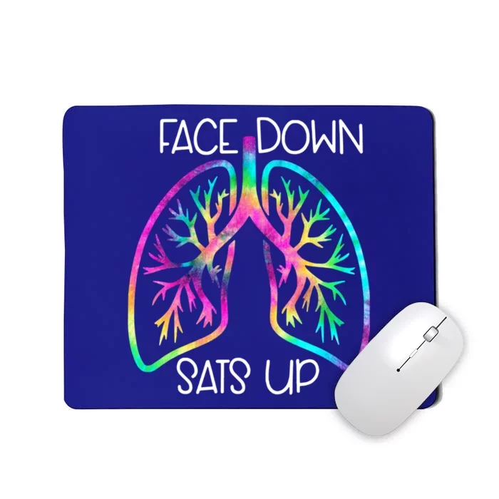 Tie Dye Lung Face Down Stats Up Funny Nursing Nurse Gift Mousepad