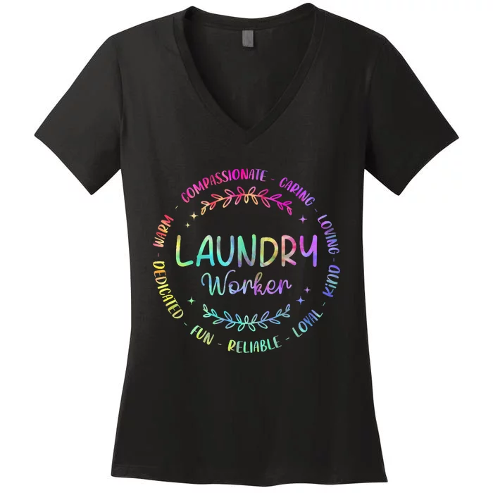 Tie Dye Laundry Worker Appreciation Week Healthcare Women's V-Neck T-Shirt