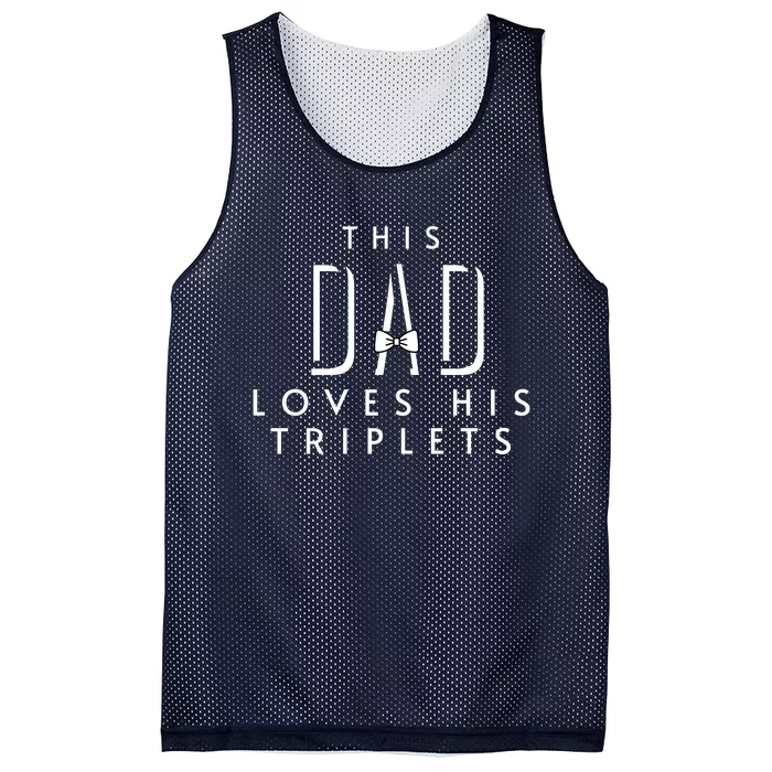 This Dad Loves His Triplets Mesh Reversible Basketball Jersey Tank