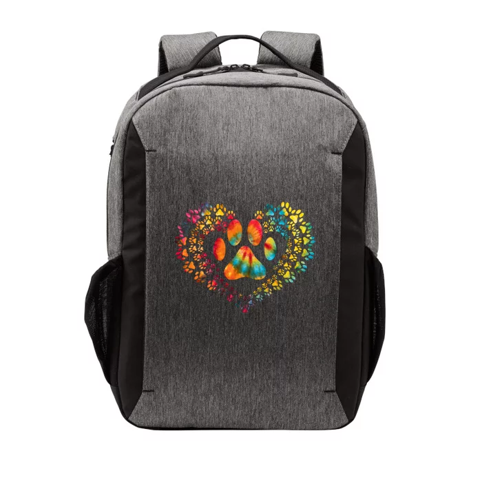 Tie Dye Love Dog Paw Print Heart Animal Lover Vector Backpack