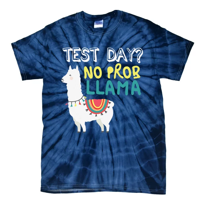 Test Day Llama Teacher Exam Testing Teaching Funny Tie-Dye T-Shirt