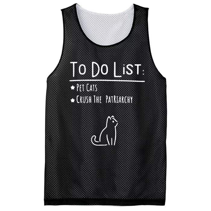 To Do List Feminist Pet Cats Mesh Reversible Basketball Jersey Tank