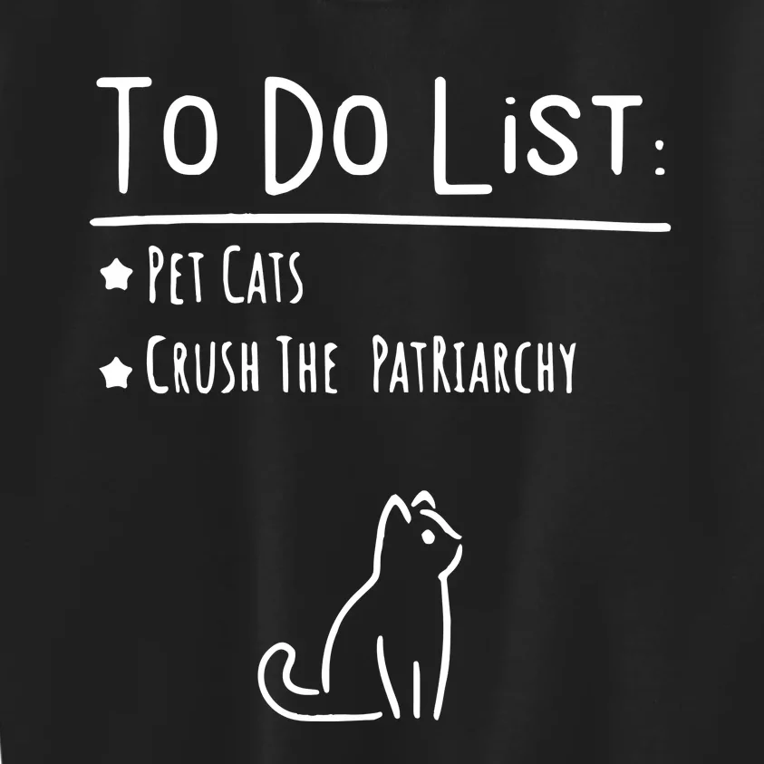 To Do List Feminist Pet Cats Kids Sweatshirt