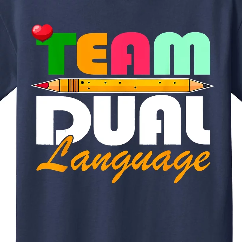 Team Dual Language Teachers Back To School Squad Kids T-Shirt