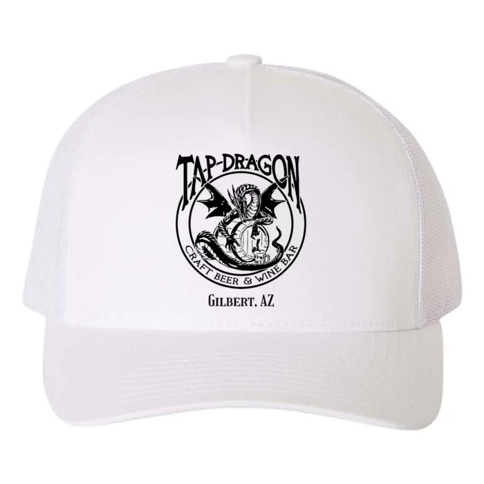 Tap Dragon Logo Front Never Fk With Dragon Back Yupoong Adult 5-Panel Trucker Hat