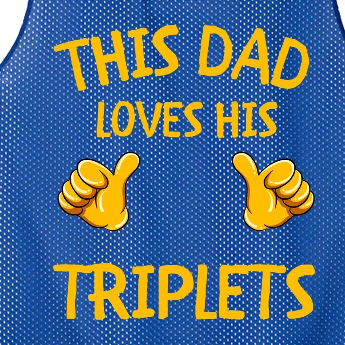 This Dad Loves His Triplets Mesh Reversible Basketball Jersey Tank