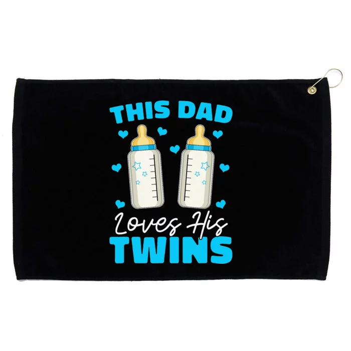 This Dad Loves His Twins Fathers Day Daddy Twin Parents Grommeted Golf Towel