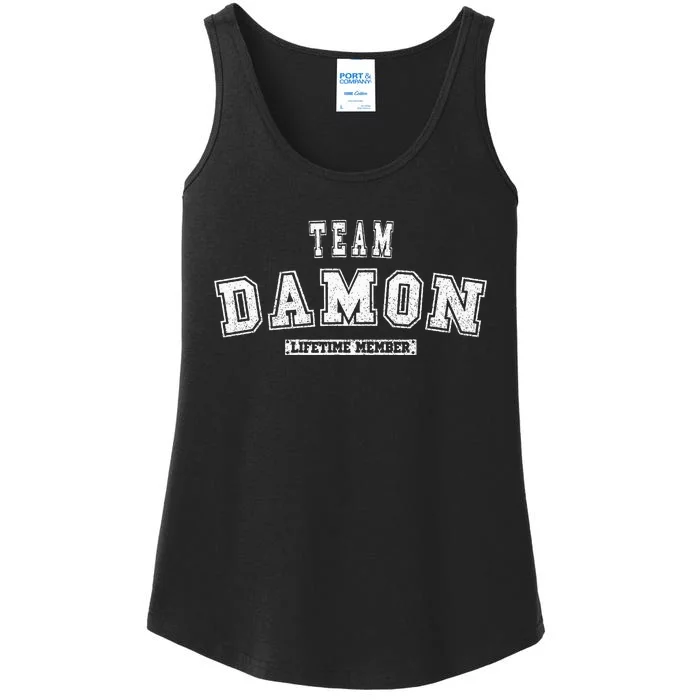 Team Damon Lifetime Member Family Last Name Ladies Essential Tank