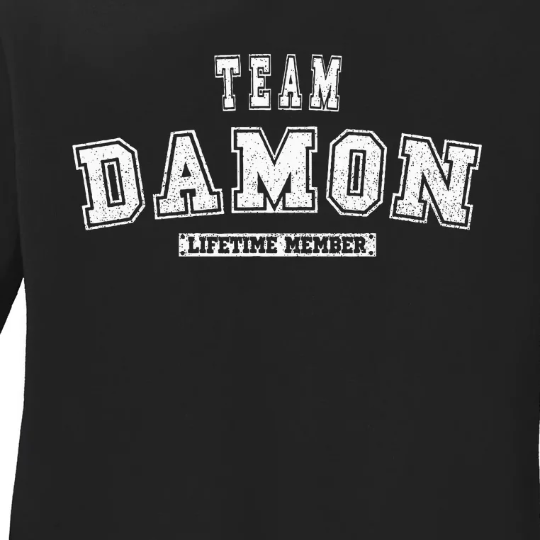 Team Damon Lifetime Member Family Last Name Ladies Long Sleeve Shirt