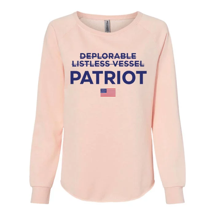 Trump Deplorable Listless Vessel Patriot Womens California Wash Sweatshirt