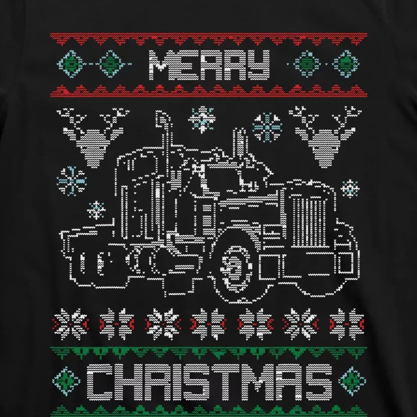 Truck Driver Merry Christmas Ugly Sweater Gift T-Shirt