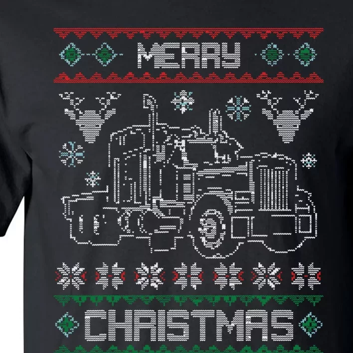 Truck Driver Merry Christmas Ugly Sweater Gift Tall T-Shirt