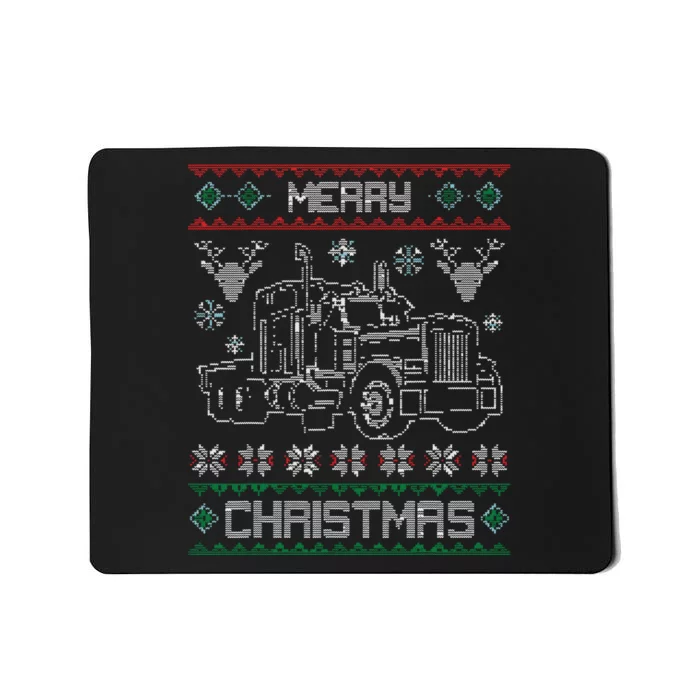 Truck Driver Merry Christmas Ugly Sweater Gift Mousepad