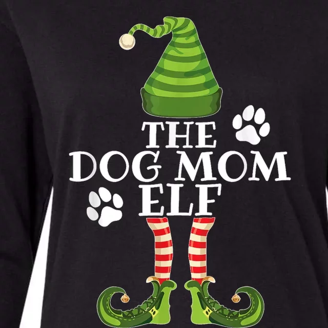 The Dog Mom Elf Family Matching Christmas Dog Owner Womens Cotton Relaxed Long Sleeve T-Shirt