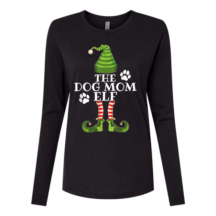 The Dog Mom Elf Family Matching Christmas Dog Owner Womens Cotton Relaxed Long Sleeve T-Shirt