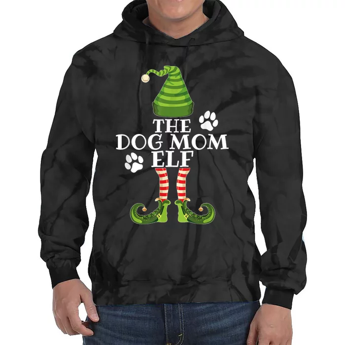 The Dog Mom Elf Family Matching Christmas Dog Owner Tie Dye Hoodie