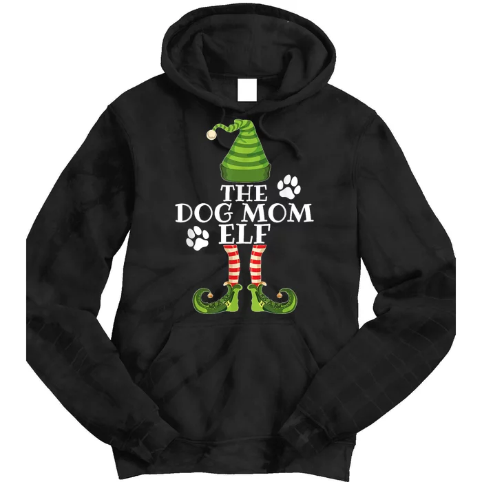 The Dog Mom Elf Family Matching Christmas Dog Owner Tie Dye Hoodie