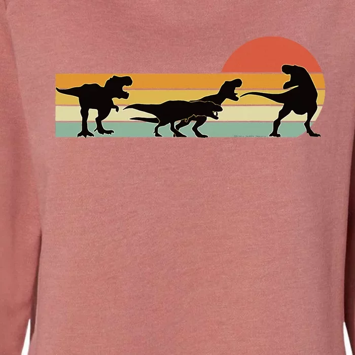 Trex Dinosaur March Retro Sunset Womens California Wash Sweatshirt