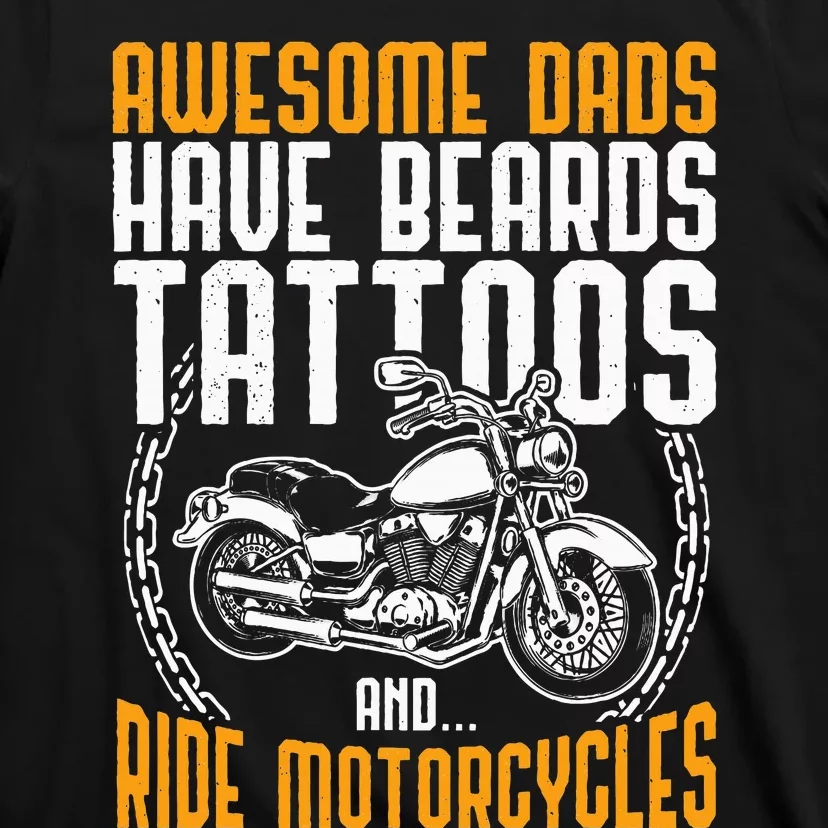 Tattooed Dad Motorcycle Fathers Day Gift Funny Tattoo T-Shirt