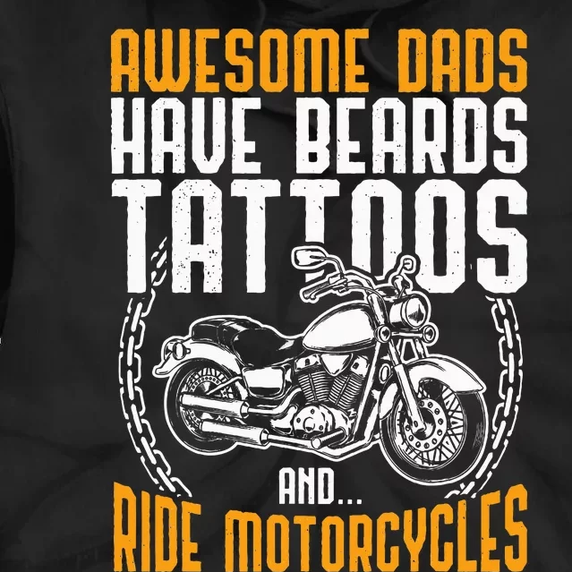 Tattooed Dad Motorcycle Fathers Day Gift Funny Tattoo Tie Dye Hoodie