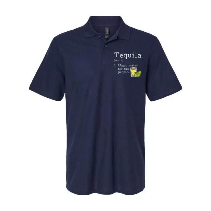 Tequila Definition Magic Water For Fun People Drinking Softstyle Adult Sport Polo