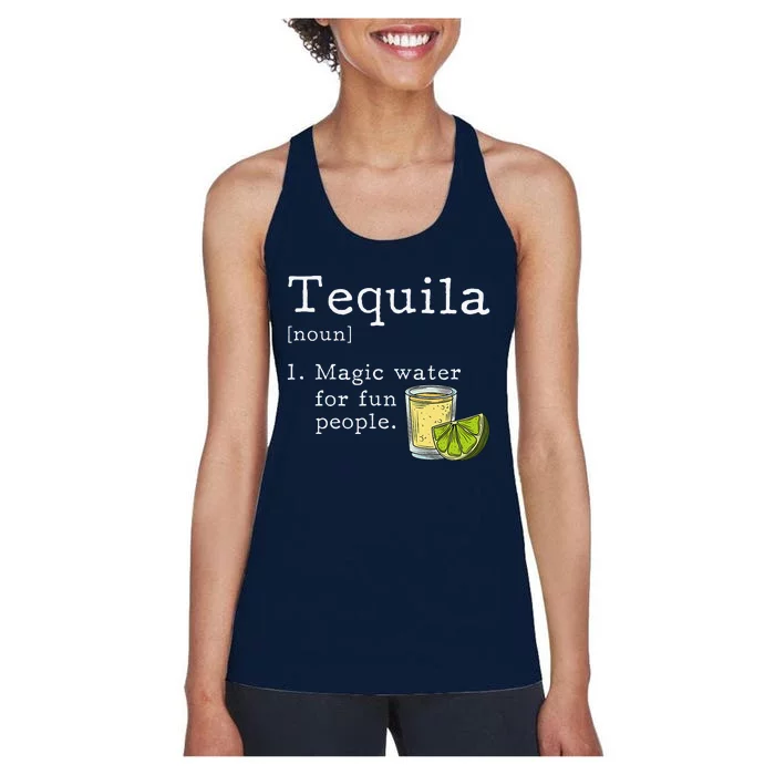 Tequila Definition Magic Water For Fun People Drinking Women's Racerback Tank