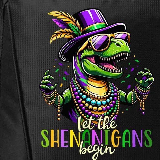 Trex Dinosaur Mardi Gras Costume Let The Shenanigans Begin City Backpack