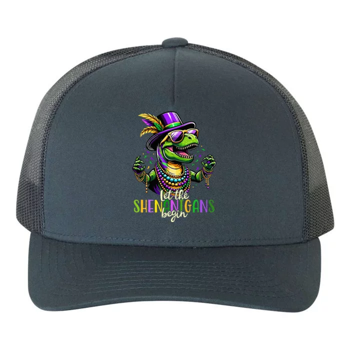 Trex Dinosaur Mardi Gras Costume Let The Shenanigans Begin Yupoong Adult 5-Panel Trucker Hat