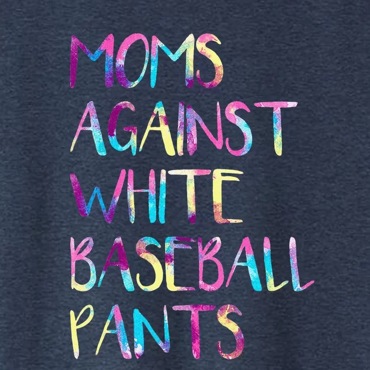 Tie Dye Moms Against White Baseball Pants Women's Crop Top Tee