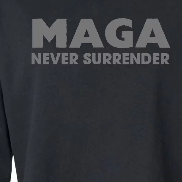 Trump Dark Maga Never Surrender Cropped Pullover Crew