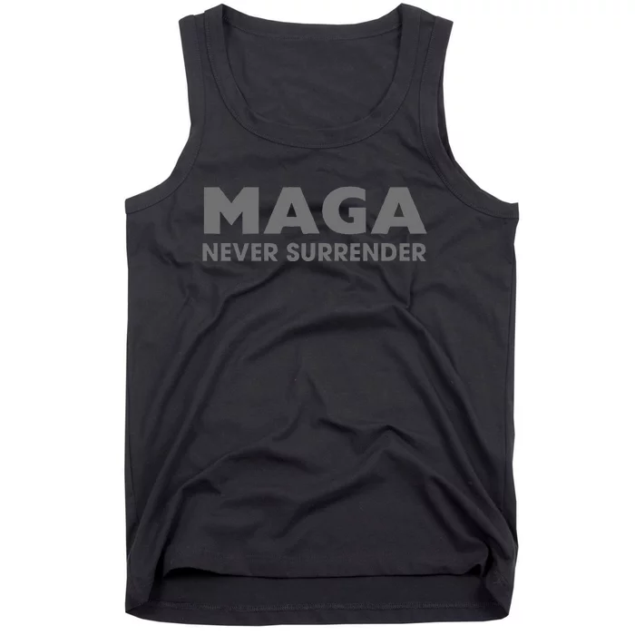 Trump Dark Maga Never Surrender Tank Top