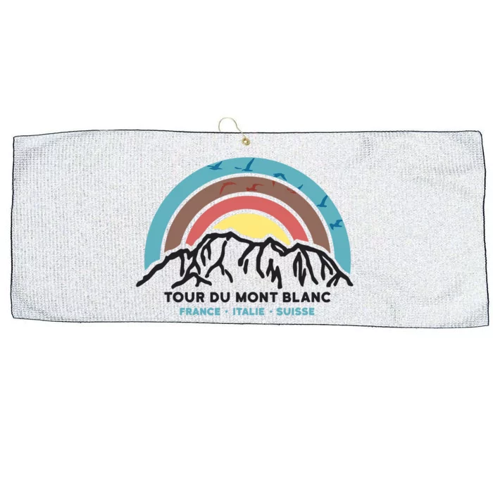 Tour Du Mont Blanc Finisher Chamonix France Hiking Souvenir Large Microfiber Waffle Golf Towel