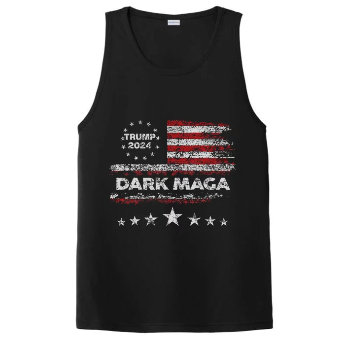 Trump Dark Maga Trump Rally Us Flag Vintage Maga 2024 Vance Performance Tank