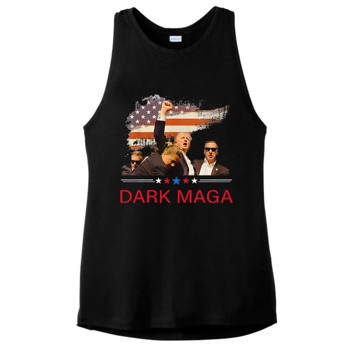 Trump Dark Maga IM Not Just Maga IM Dark Maga Trump 2024 Ladies Tri-Blend Wicking Tank