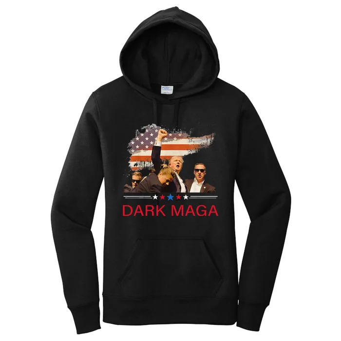 Trump Dark Maga IM Not Just Maga IM Dark Maga Trump 2024 Women's Pullover Hoodie