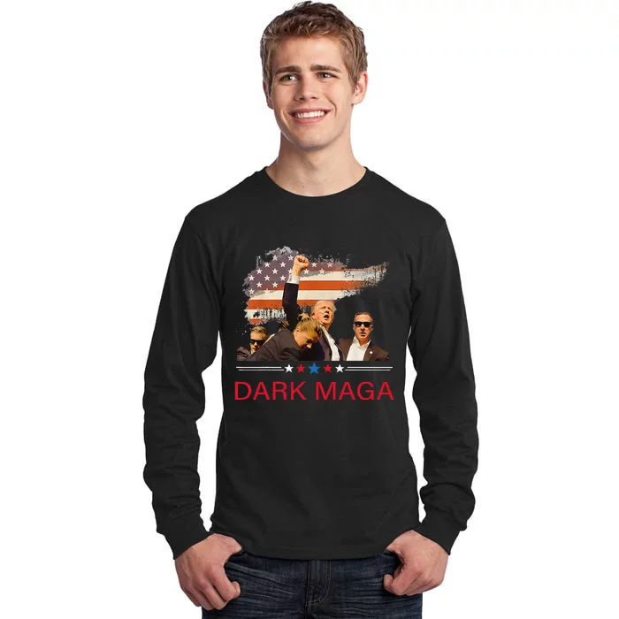 Trump Dark Maga IM Not Just Maga IM Dark Maga Trump 2024 Tall Long Sleeve T-Shirt