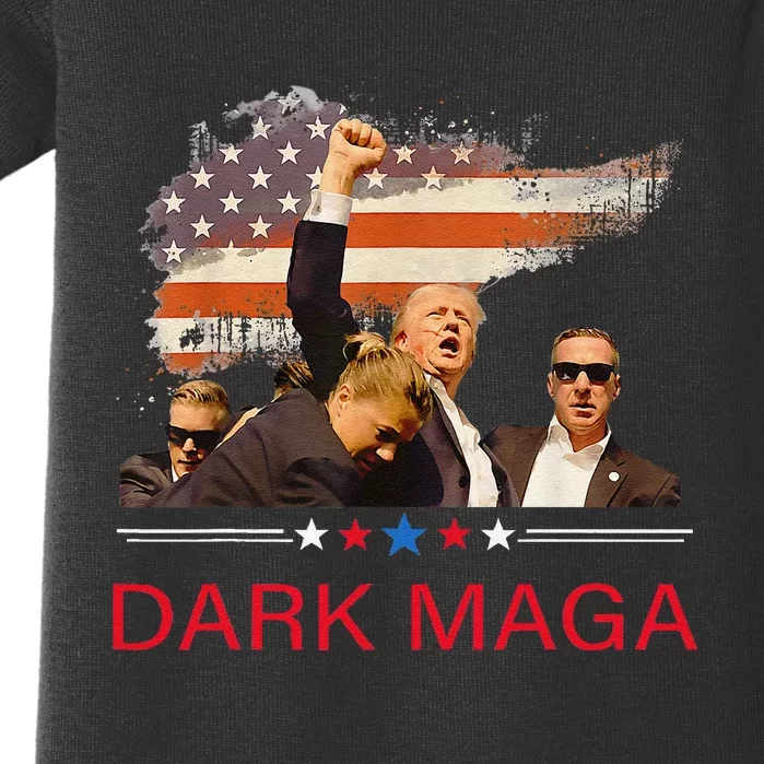 Trump Dark Maga IM Not Just Maga IM Dark Maga Trump 2024 Baby Bodysuit