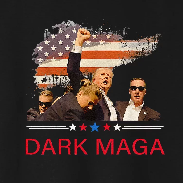 Trump Dark Maga IM Not Just Maga IM Dark Maga Trump 2024 Women's Crop Top Tee