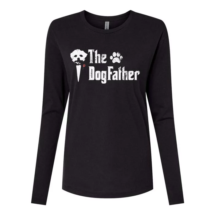 The Dogfather Maltese Dog Dad Father's Day Gift Womens Cotton Relaxed Long Sleeve T-Shirt