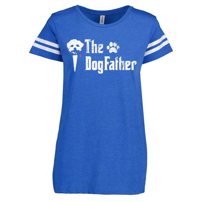 The Dogfather Maltese Dog Dad Father's Day Gift Enza Ladies Jersey Football T-Shirt