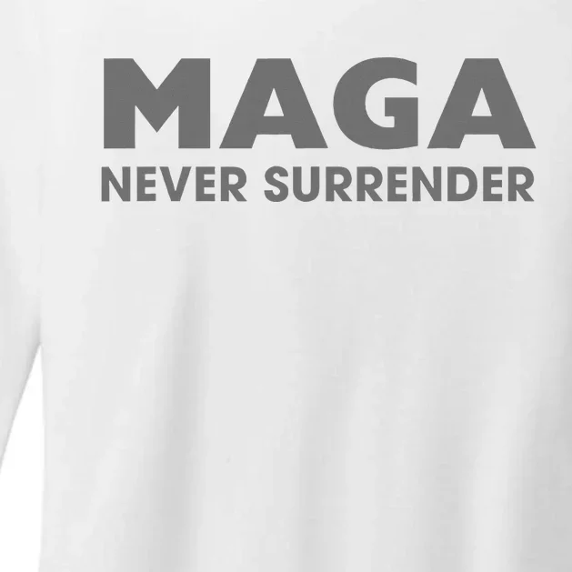 Trump Dark Maga Never Surrender Womens CVC Long Sleeve Shirt